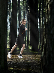 Image showing Runing in the forest