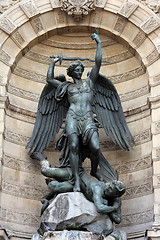 Image showing Fountain Saint-Michel in Paris