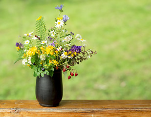 Image showing beautiful bouquet of bright wildflowers