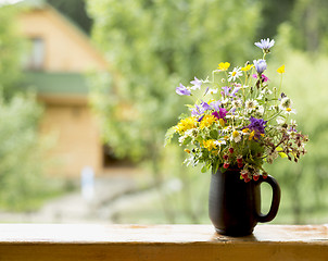 Image showing beautiful bouquet of bright wildflowers