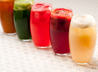 Image showing selection of fruits long drinks