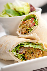 Image showing falafel pita bread roll wrap sandwich