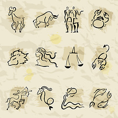 Image showing Horoscope Zodiac  Star signs, vector set.