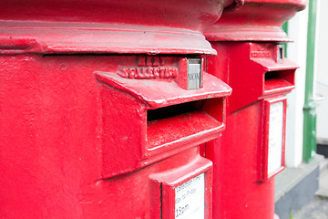 Image showing British red mail boxes