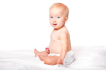 Image showing Cute baby blue eyes