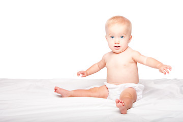 Image showing Cute happy sitting baby