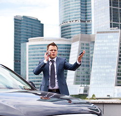 Image showing Businessman near a car