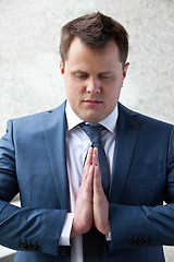 Image showing Successful businessman meditation