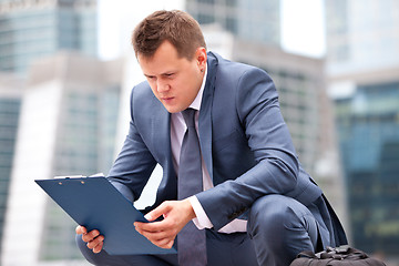 Image showing thoughtful businessman