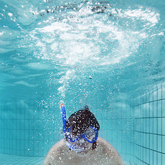 Image showing Exhaling underwater
