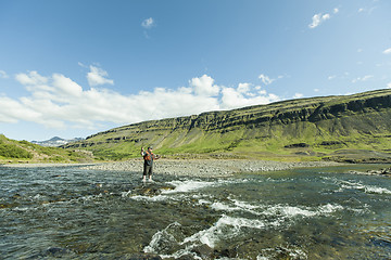Image showing Flyfisherman with a catch