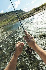 Image showing Flyfisherman close-up