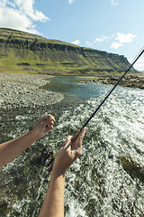 Image showing Flyfisherman close-up