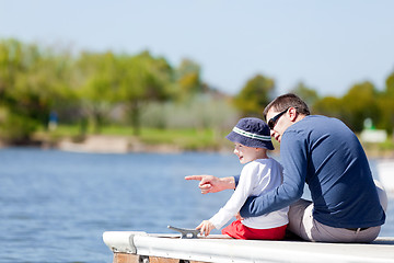 Image showing family at the dock