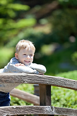 Image showing boy at the bridge