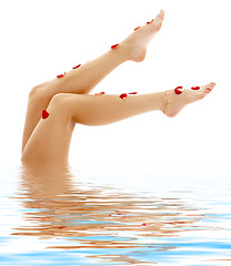 Image showing beautiful legs in blue water