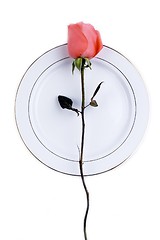 Image showing Place Setting with Rose