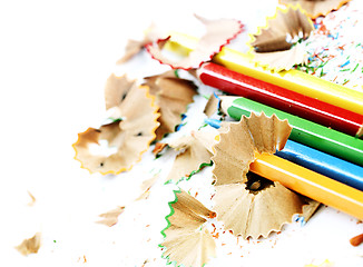 Image showing Pencils and wood shavings