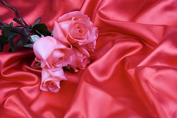 Image showing Rose with silk