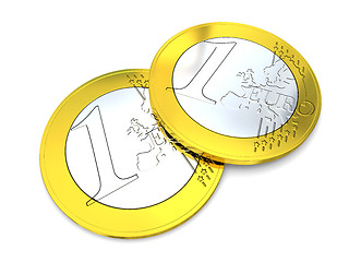 Image showing One Euro coins