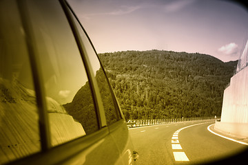 Image showing Car mirror reflection