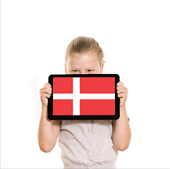 Image showing Girl holding tablet pc