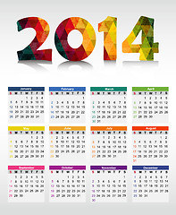 Image showing Calendar 2014. Vector