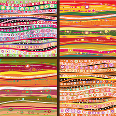 Image showing Set of four colourful line background.