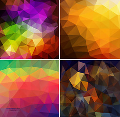Image showing Set of four colorful abstract geometric background