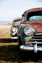 Image showing vintage cars vertical version