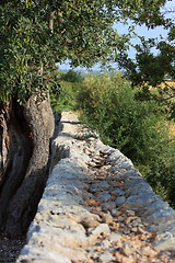 Image showing Rustic old stone wall