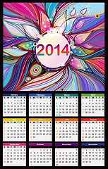 Image showing Calendar 2014. Vector