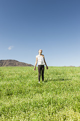 Image showing Girl bathing in sunlight