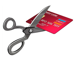 Image showing Scissors Cutting Credit Card