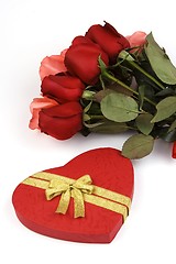 Image showing Rose With Gift Box