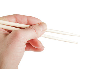 Image showing Eating with chopsticks