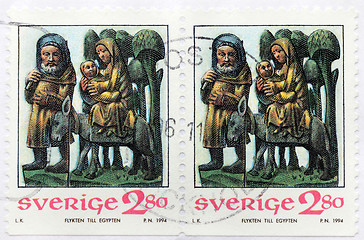 Image showing The flight into Egypt stamp