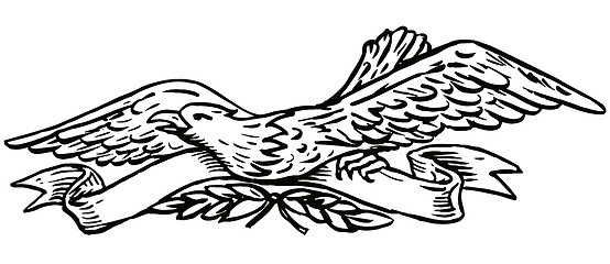 Image showing Bald Eagle Scroll Ribbon