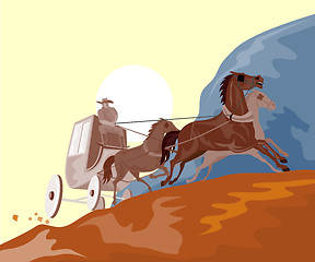 Image showing Wild West Stagecoach Retro