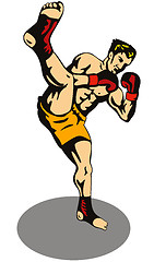 Image showing Kickboxer Kicking 