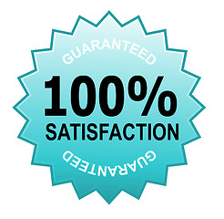 Image showing 100% Satisfaction Guaranteed Aqua Blue