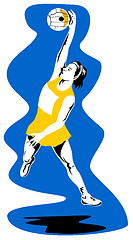 Image showing Netball Player Rebounding