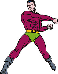 Image showing Super Hero Punching Retro