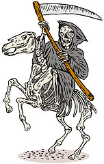 Image showing Grim Reaper Skeleton Horseback