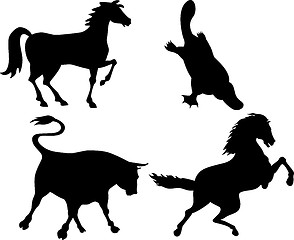 Image showing Wildlife Silhouettes