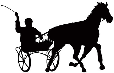 Image showing Horse and Jockey Racing Retro