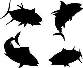 Image showing Yellow Fin Tuna Fish Silhouette