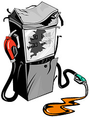 Image showing Broken Fuel Pump Station Retro