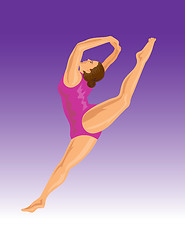 Image showing Gymnast Jumping Split
