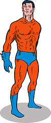 Image showing Super Hero Standing Retro